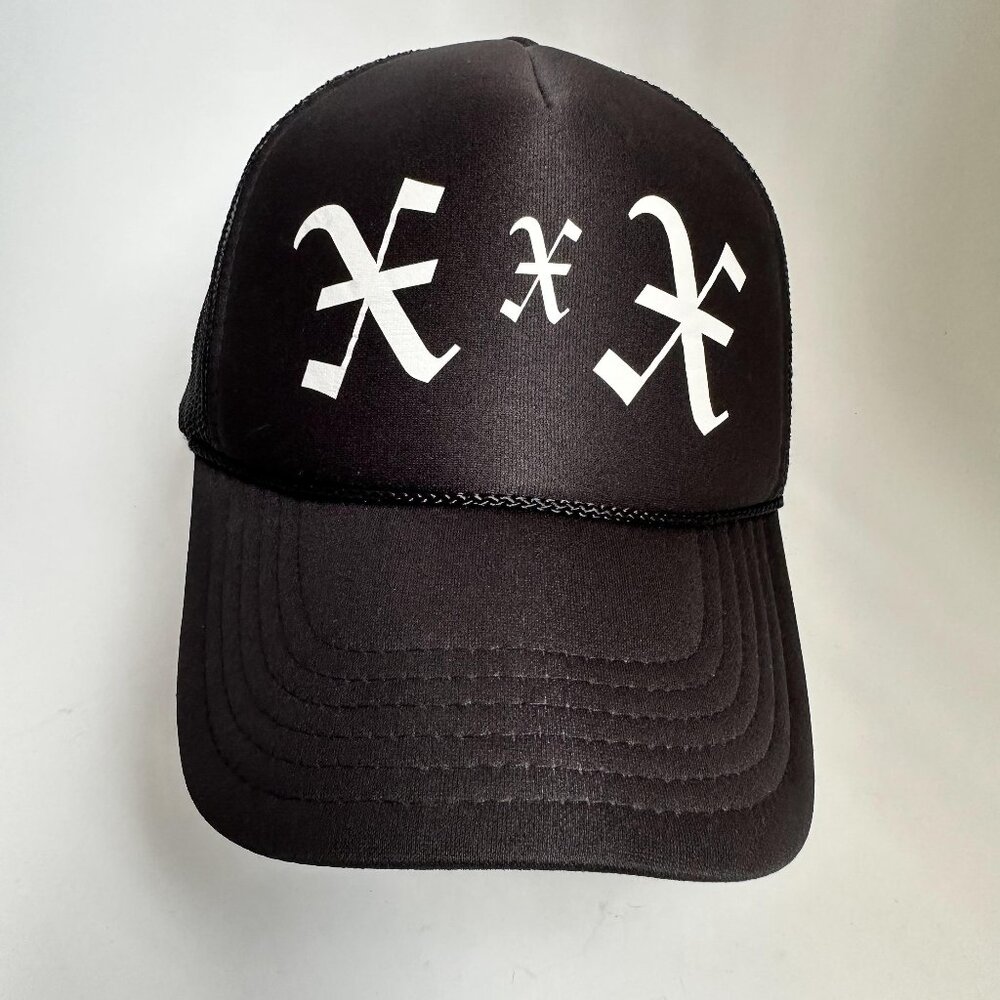 Old English Letter X Trucker Hat w/ Rope Otto Adjustable Snap Back Foam Mesh Cap